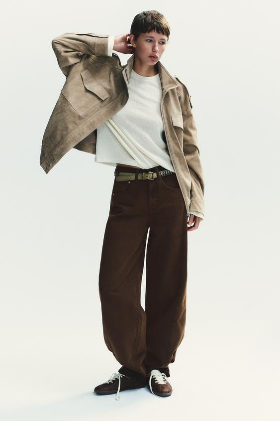 TRF MID-RISE BAGGY BALLOON JEANS | Zara US