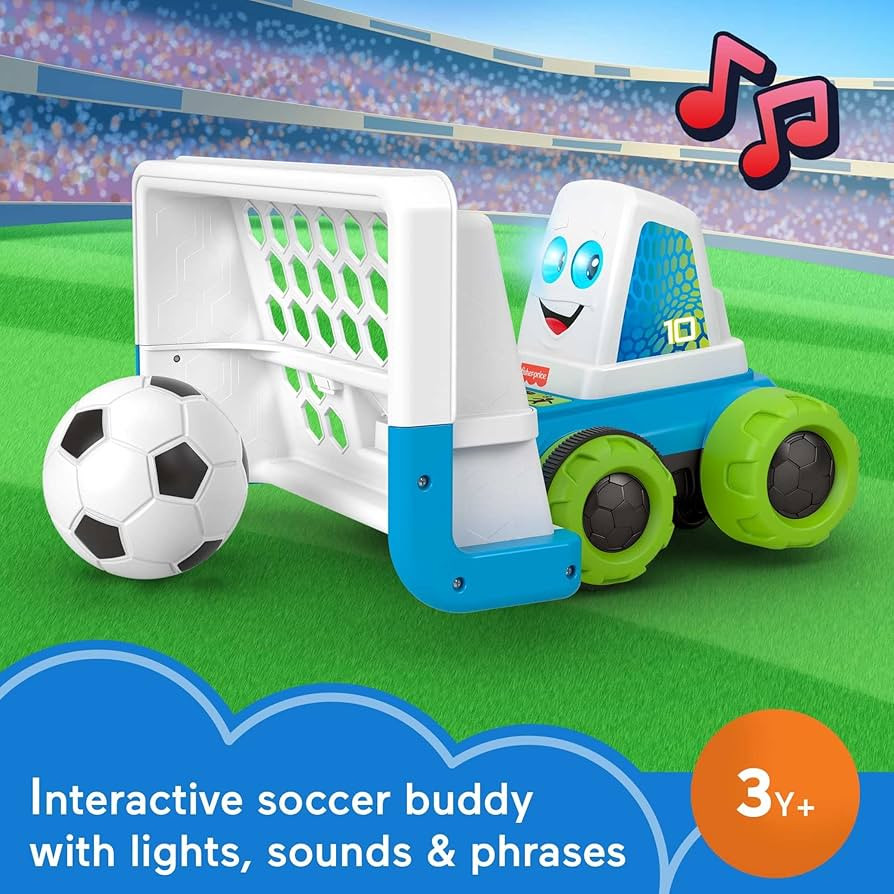 Fisher-Price Preschool Toy Goaldozer Electronic Soccer Game with Net Lights Sounds & Motorized Mo... | Amazon (US)