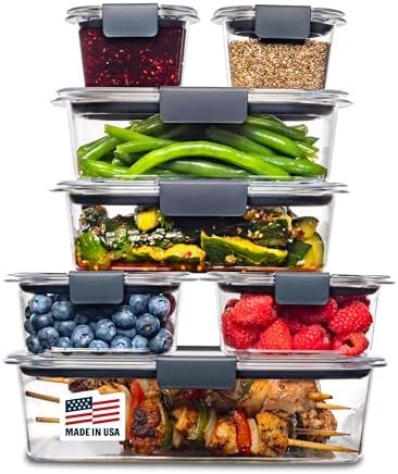 Rubbermaid Brilliance Food Storage Containers, 14 Piece Plastic Containers with Lids, BPA-Free, L... | Amazon (US)
