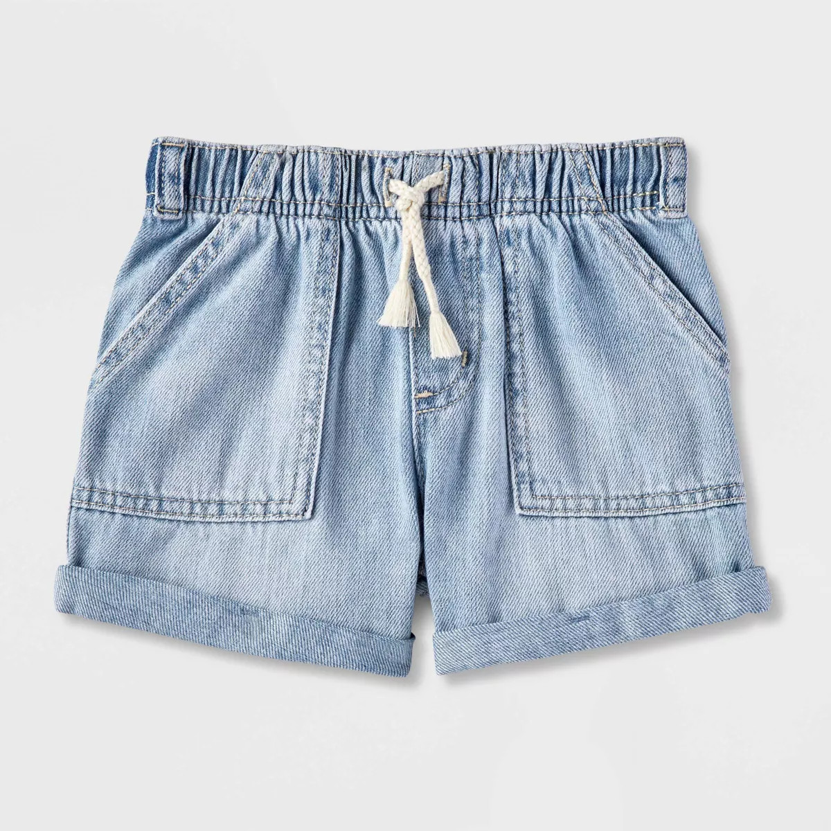Toddler Girls' Adaptive Pull-On Denim Shorts - Cat & Jack™ Light Wash | Target