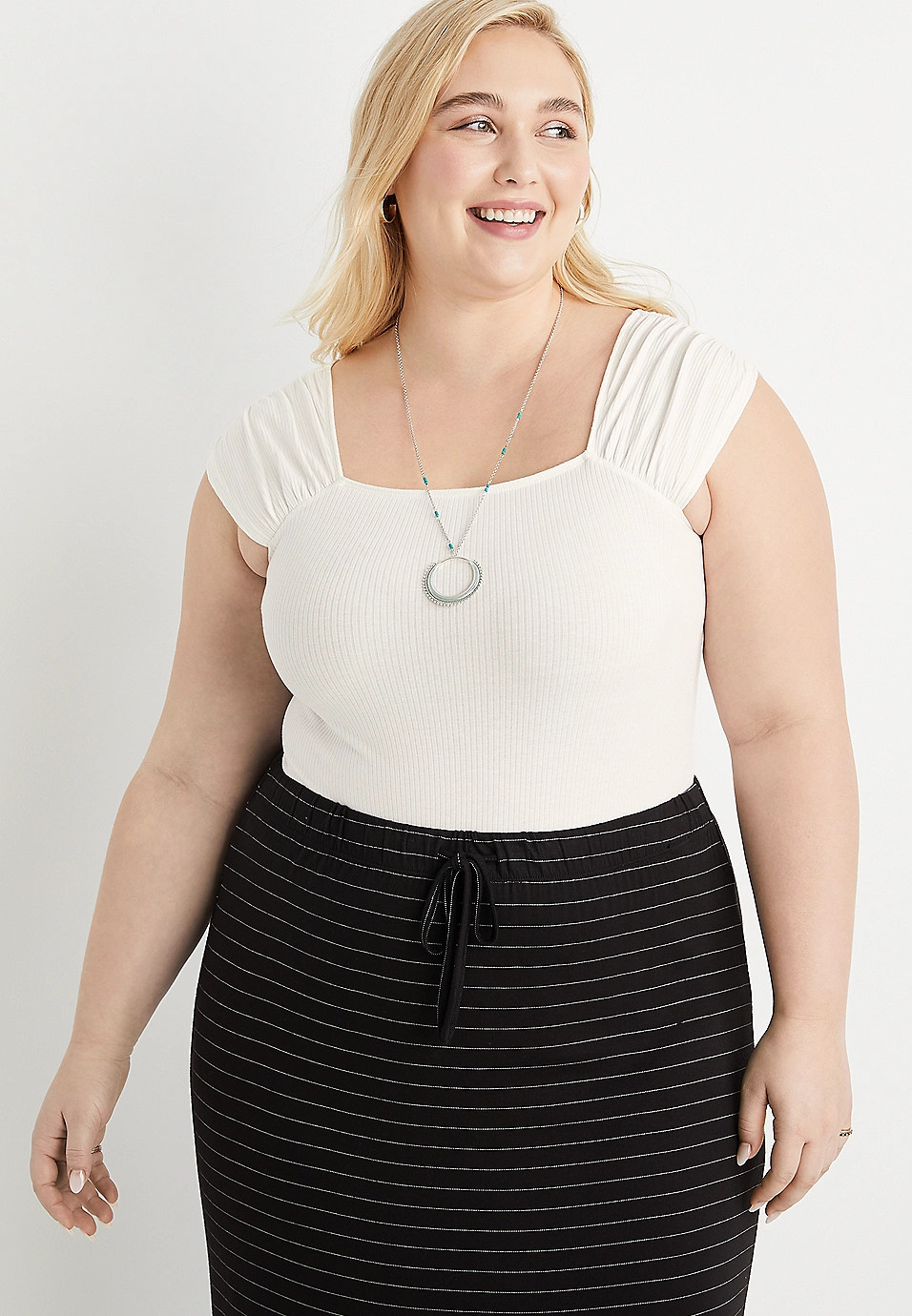 Plus Size Captiva Solid Bodysuit | Maurices