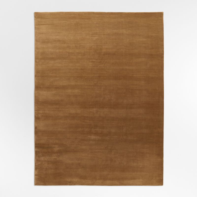 Portraits Performance Chestnut Brown Handwoven Area Rug 8'x10' by Laura Harrier and Tiffany Howell | Crate & Barrel