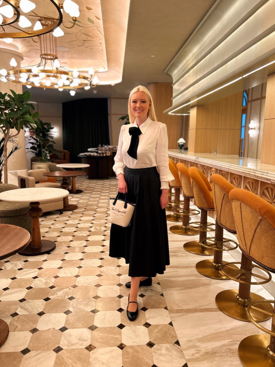 
Monochrome Chic

Small Hotel Bag - Karl Lagerfeld

Melanie Black Patent Mary Janes - Sezane Paris

Timeless Pearl Stud Earrings - Dower & Hall

Black Taffeta Skirt - Boden
 
Blouse (past) - LK Bennett

#LTKuk #LTKeurope #LTKspring