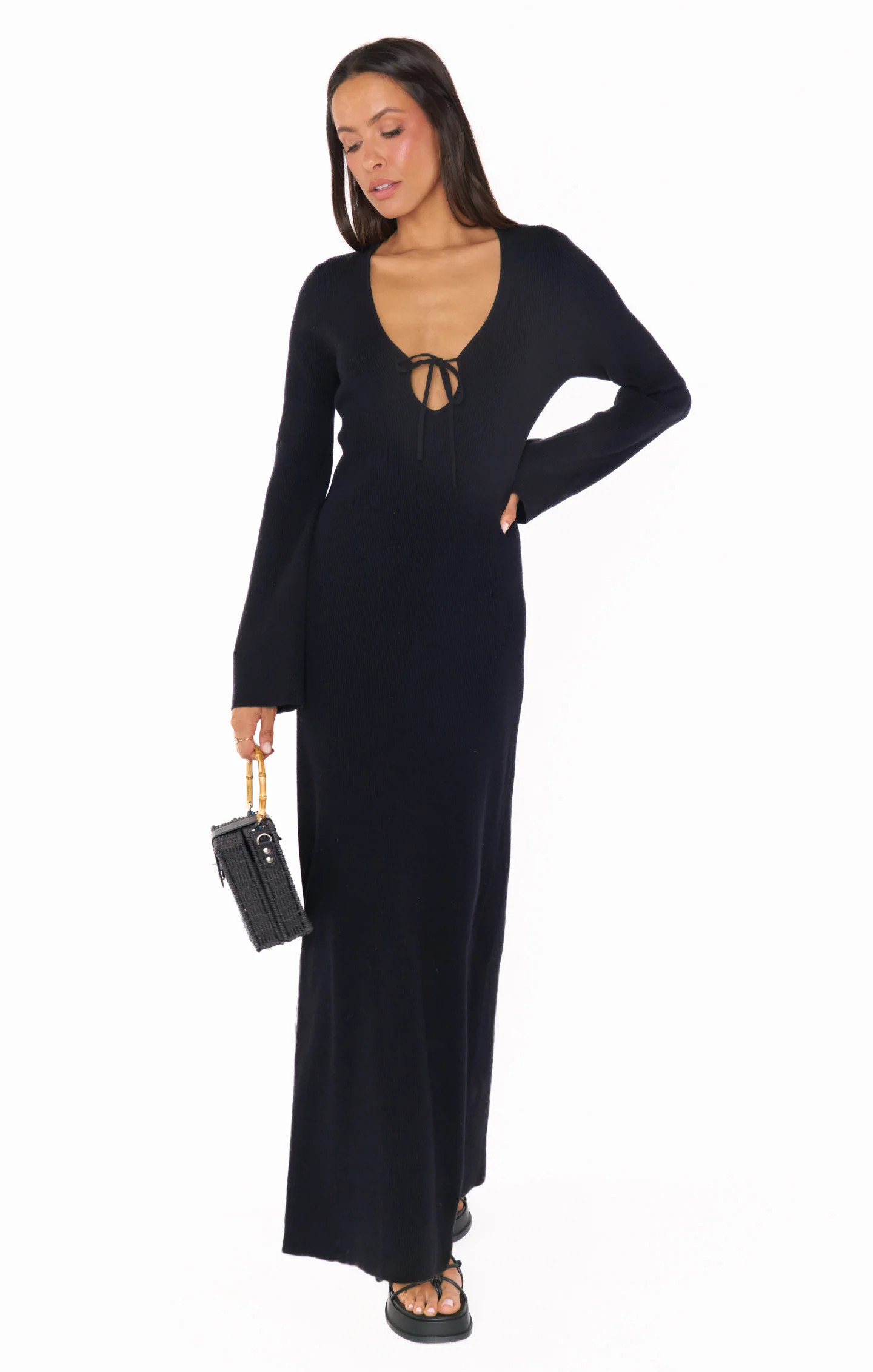 Vacay Maxi Dress ~ Black Rib Knit | Show Me Your Mumu