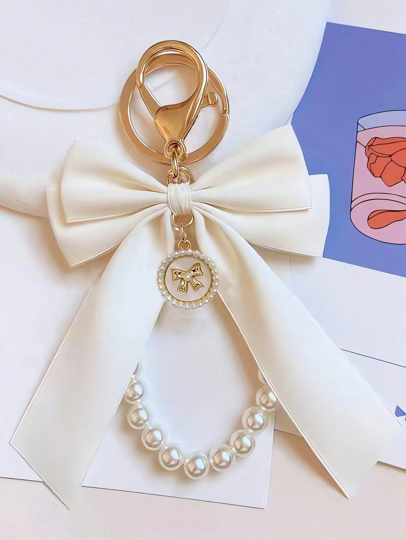 Bag Pendant Bag Accessories Faux Pearl Keychain Cute Faux Pearl Beaded Bracelet Keychain Vintage ... | SHEIN