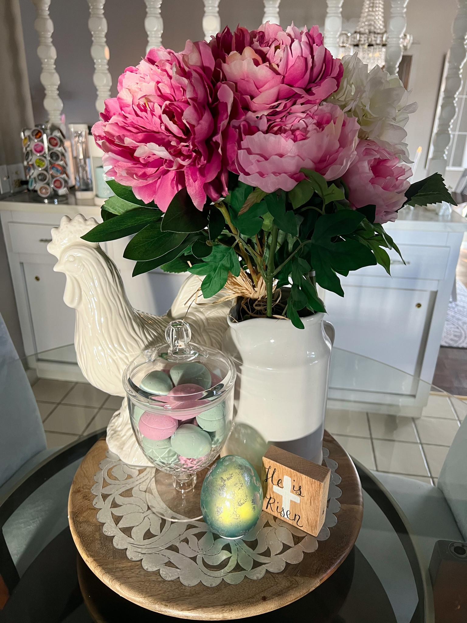 Easter kitchen decor - Easter kitchen table vignette - Easter centerpiece - Easter decor - Easter home decor - spring decor - Amazon home - Amazon decor 

#LTKunder50 #LTKhome #LTKSeasonal