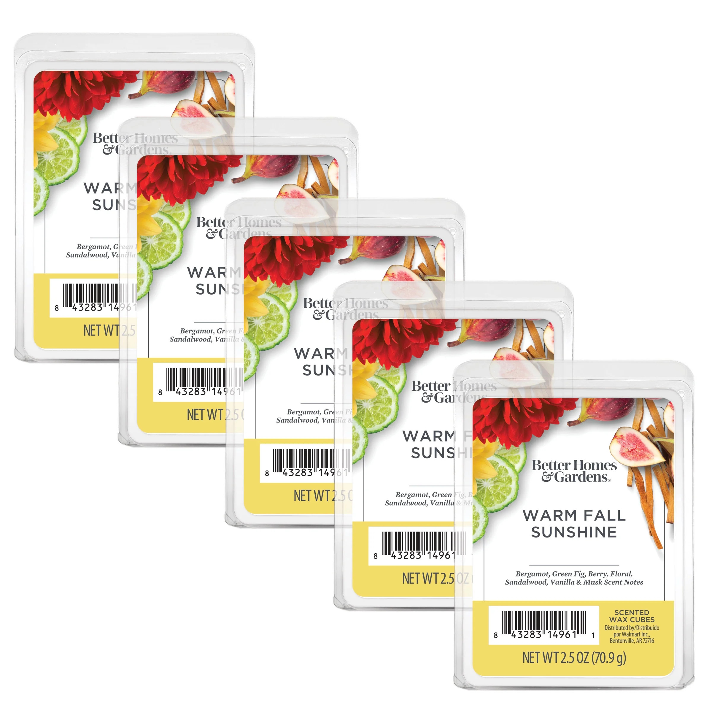 Warm Fall Sunshine Scented Wax Melts, Better Homes & Gardens, 2.5 oz (5-Pack) | Walmart (US)