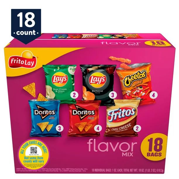 Frito-Lay Snacks Flavor Mix Variety Pack, 1 oz, 18 Count (Assortment May Vary) | Walmart (US)