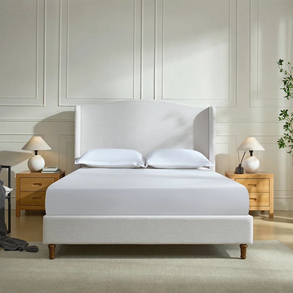 Kokoruda Tall 54" Headboard Upholstered Wingback Bed | Wayfair North America