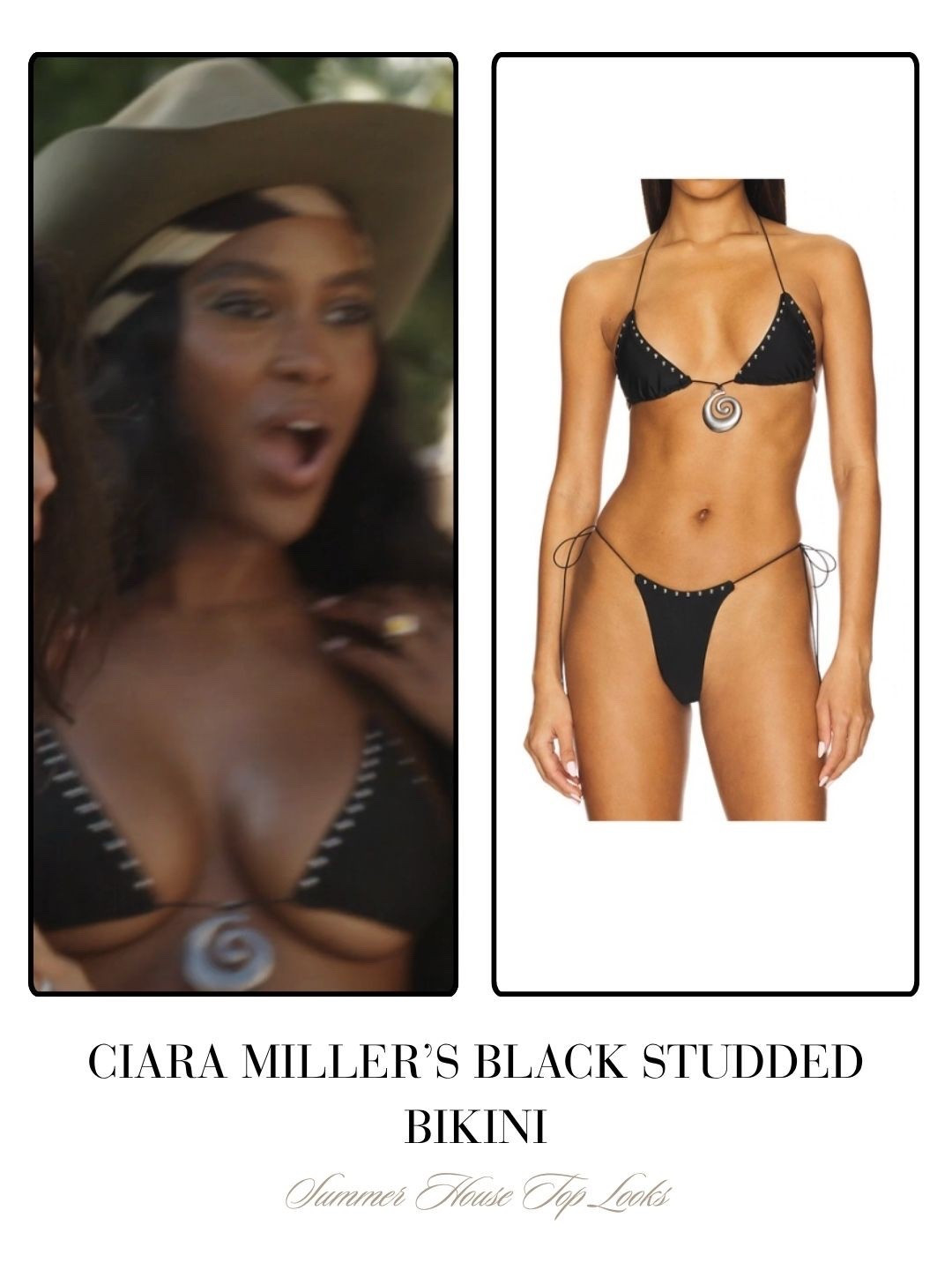 Ciara Miller’s Black Studded Bikini 