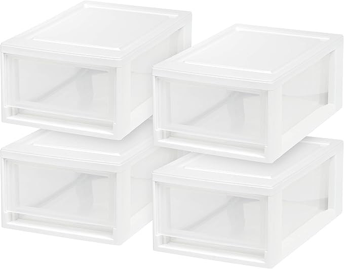 IRIS USA MSD-1 Compact Stacking Drawer, White, 6 Quart, 4-pack | Amazon (US)