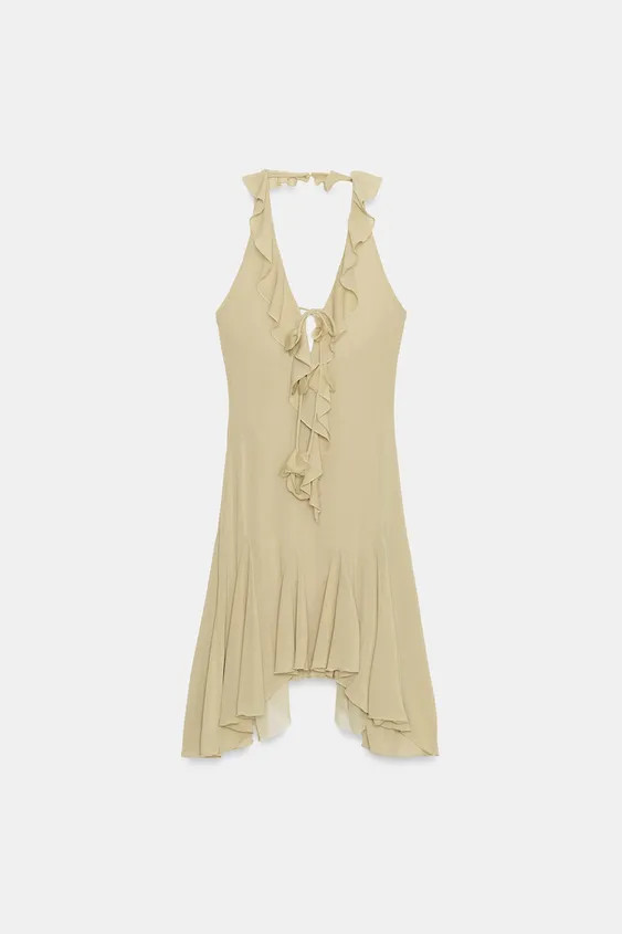 RUFFLED HALTER DRESS | Zara US