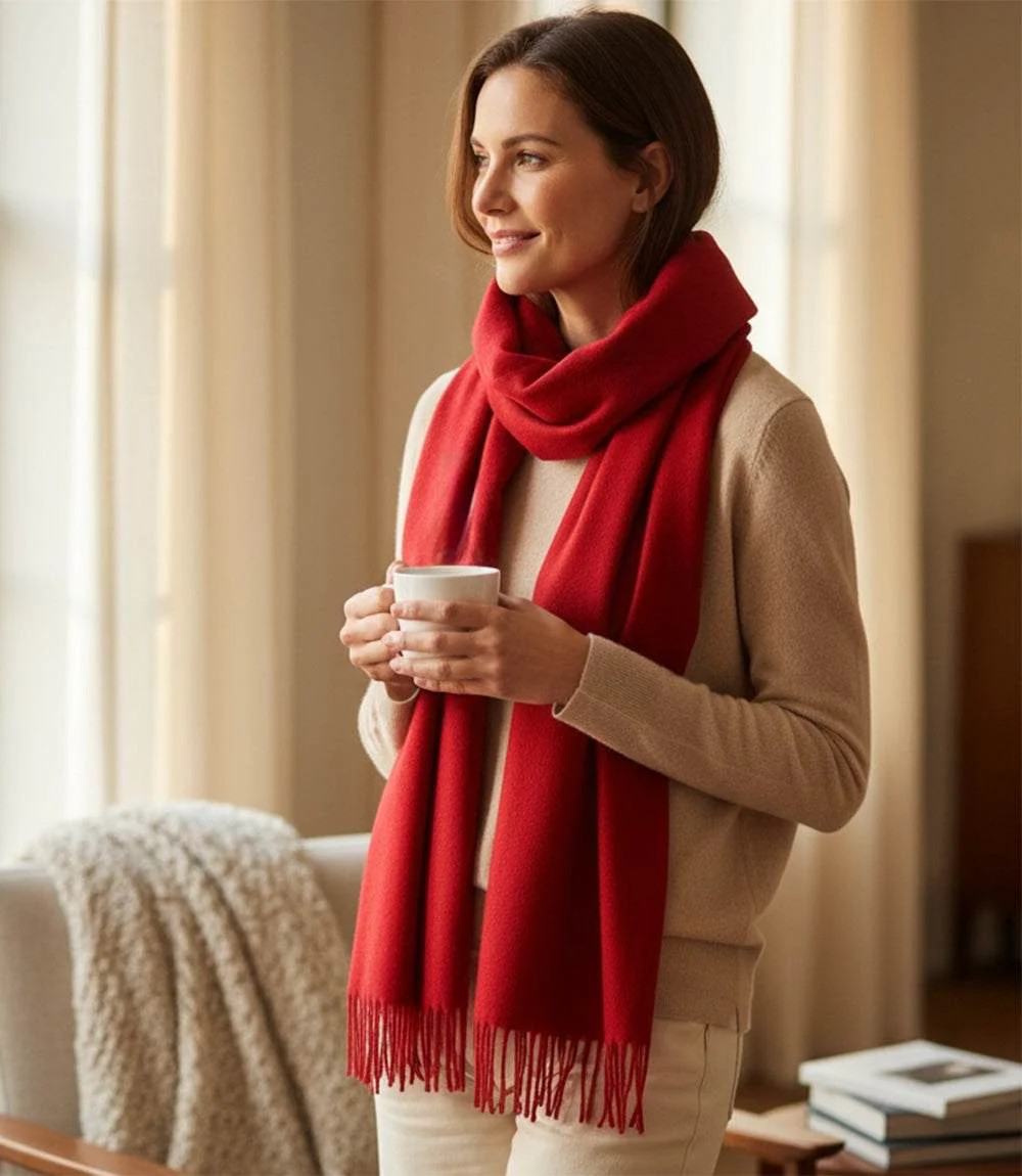 Merino Wool Fringed Scarf | Karen Kane