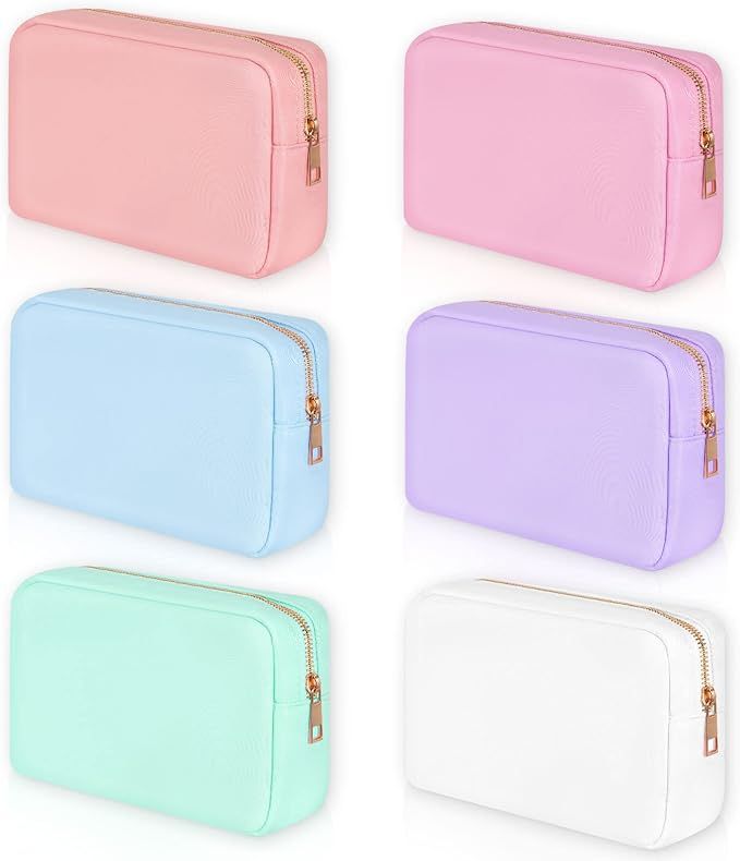 Sweetude 6 Pcs Nylon Makeup Bag Travel Purse Organizer Toiletry Bag for Women Waterproof Cosmetic... | Amazon (US)