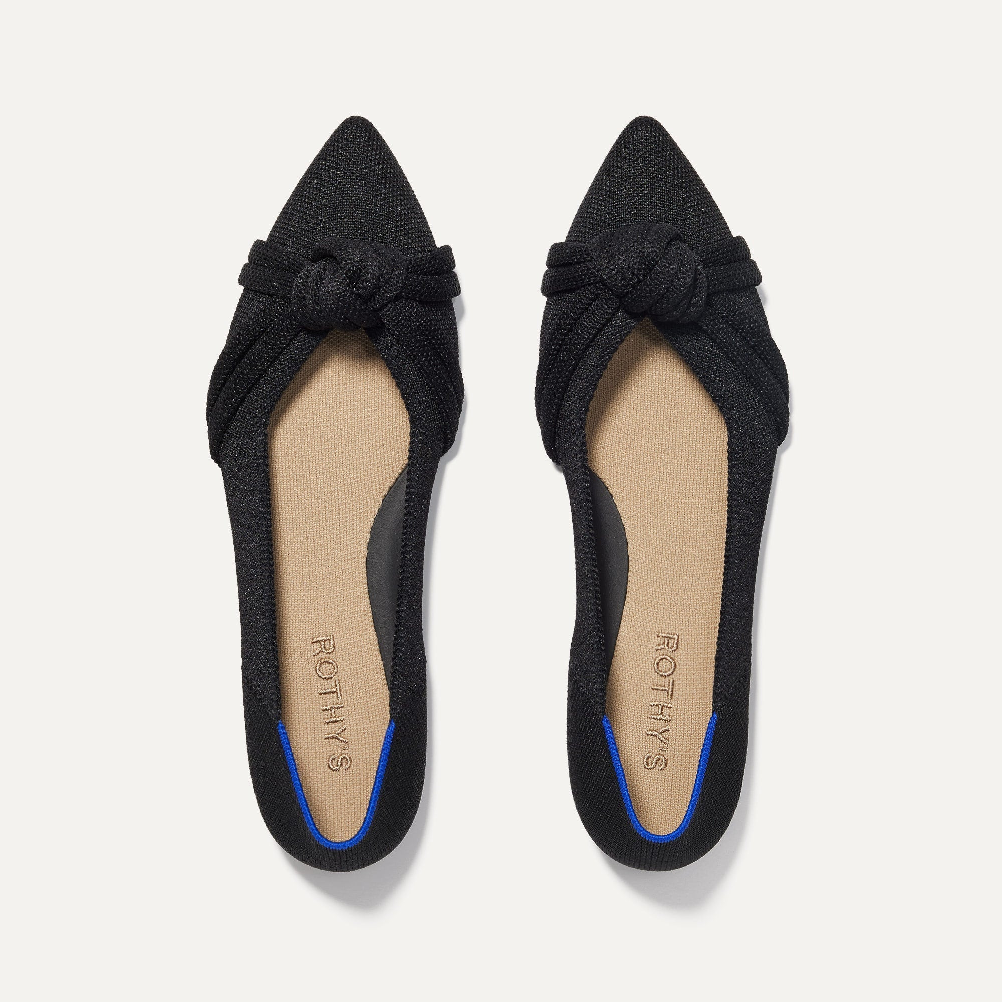 Knot Pointed Toe Flat in Black | Rothy's
