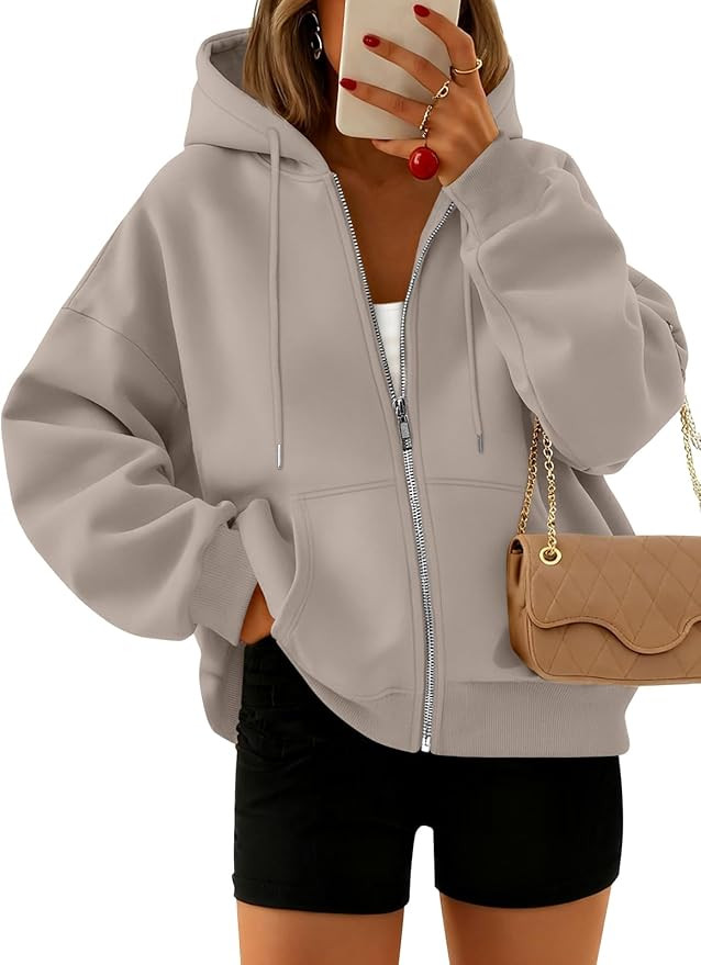 Trendy Queen Zip Up Hoodies For Women Cropped Sweatshirts Fall Fashion Outfits 2026 Y2k Fleece Te... | Amazon (US)