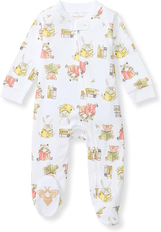 Burt's Bees Baby Boys' Sleep & Play PJs, 100% Organic Cotton One-Piece Zip Front Jumpsuit, Baby B... | Amazon (US)