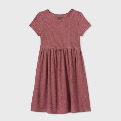 Women's Short Sleeve Waffle Knit Babydoll Dress - Wild Fable™ | Target