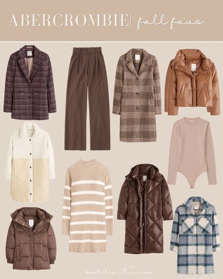 Abercrombie fall favorites! Plaid blazer. Wide leg pants. Long coat. Puffer jacket. Sherpa shacket. Sweater dress. Bodysuit. Plaid shacket. Fall and winter style. 


#LTKstyletip #LTKSale #LTKsalealert