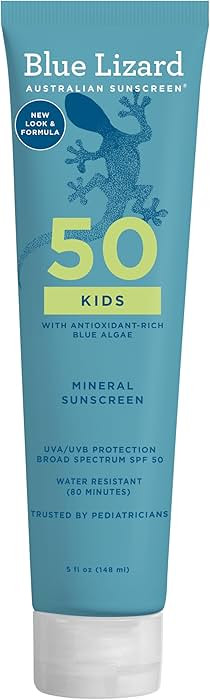 BLUE LIZARD Kids Sunscreen Lotion SPF 50+ 5oz Tube, cream | Amazon (US)