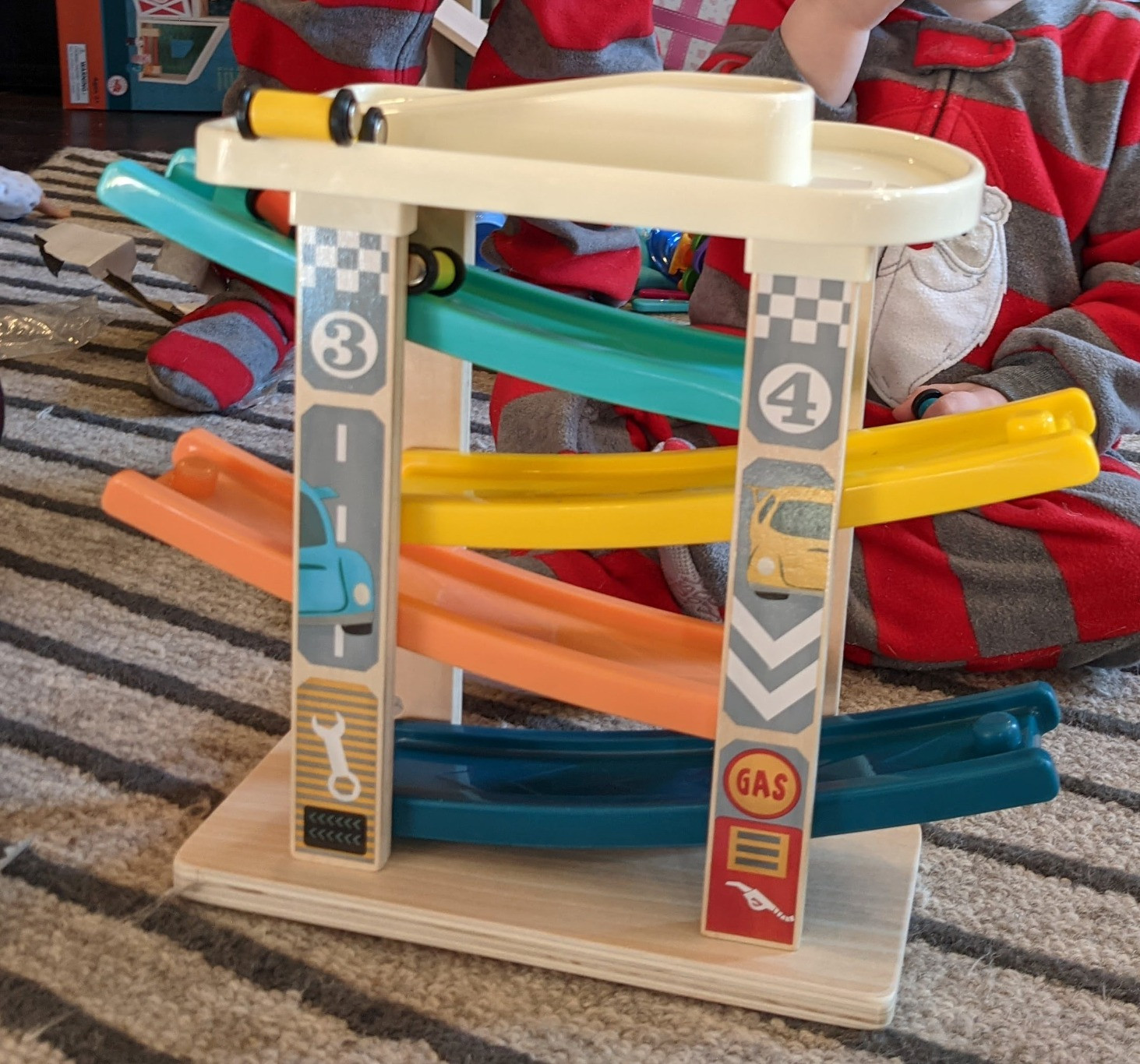 TOP Bright Toddler Wooden Race Track Car Ramp Toys for 1 2 Year Old Baby Motor Skills Race Tracks... | Amazon (US)