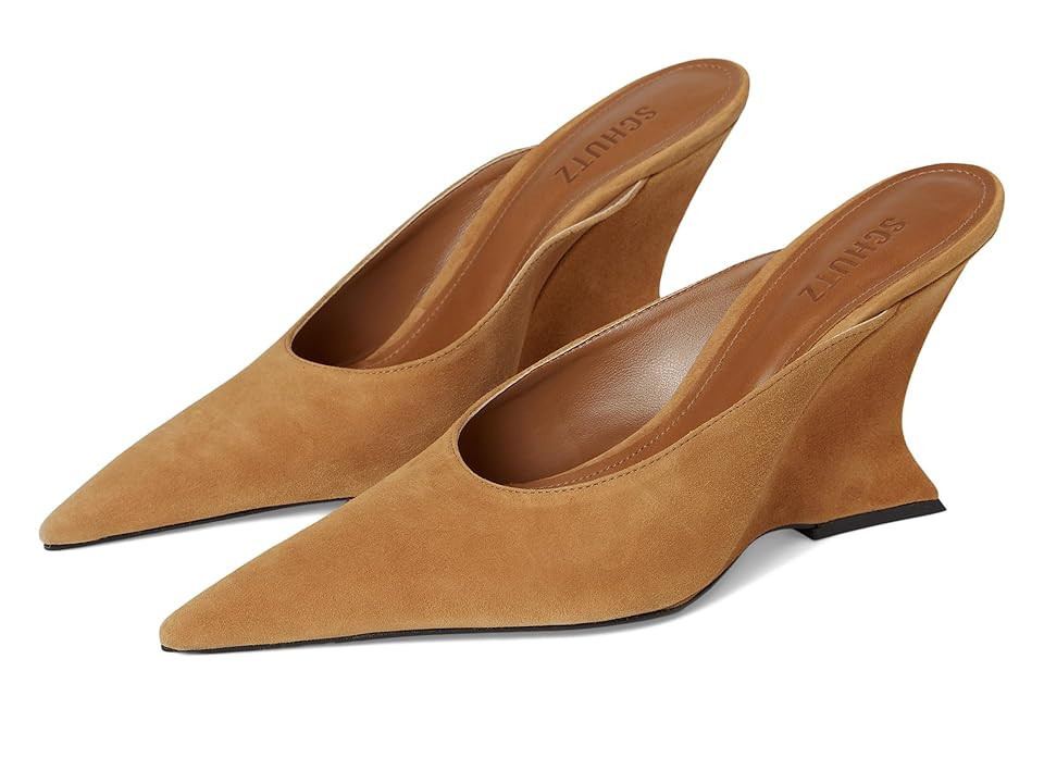 Schutz Siena Mule Women's Shoes Wood : 6 M, Suede | Zappos