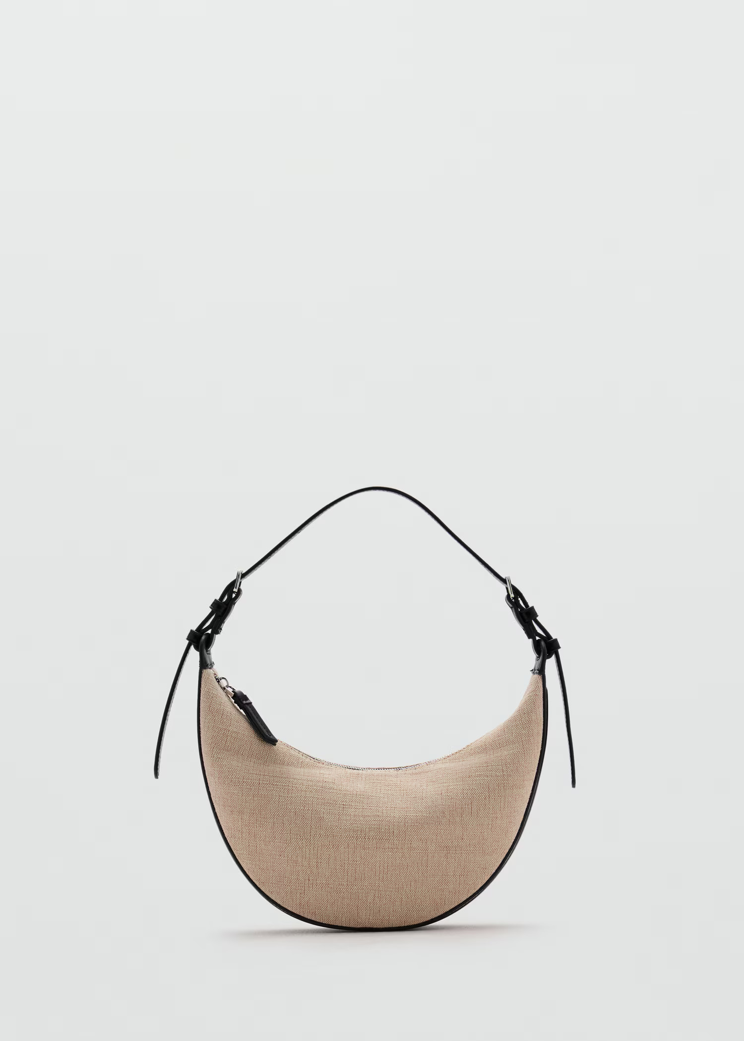 Mini oval linen-blend shoulder bag | Mango (US/MX/AU)