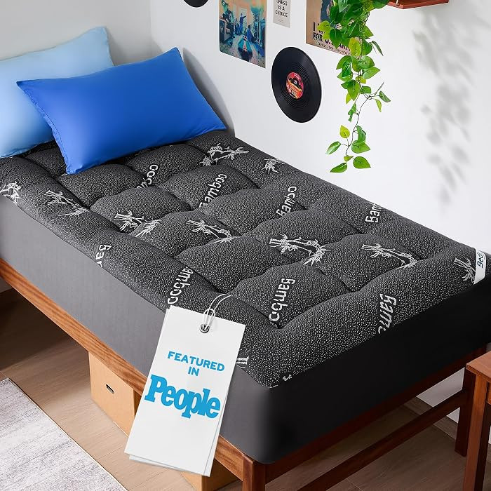 BEDLORE Twin XL Mattress Topper Viscose Derived from Bamboo, Thick Pillow Top Mattress Pad with D... | Amazon (US)