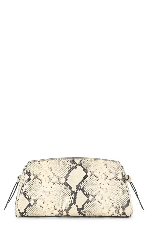 STAUD Maude Convertible Leather Clutch in White Snake at Nordstrom | Nordstrom