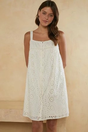 Cutwork Mini Dress | Oasis UK & IE 