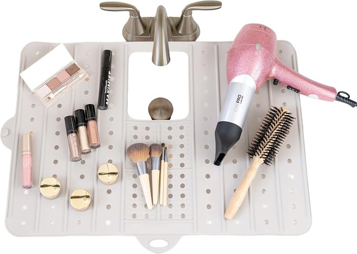 Sink Cover for Counter Space Makeup Cleaning Mat - Heat Resistant Mat is Dishwasher Safe -Bathroo... | Amazon (US)