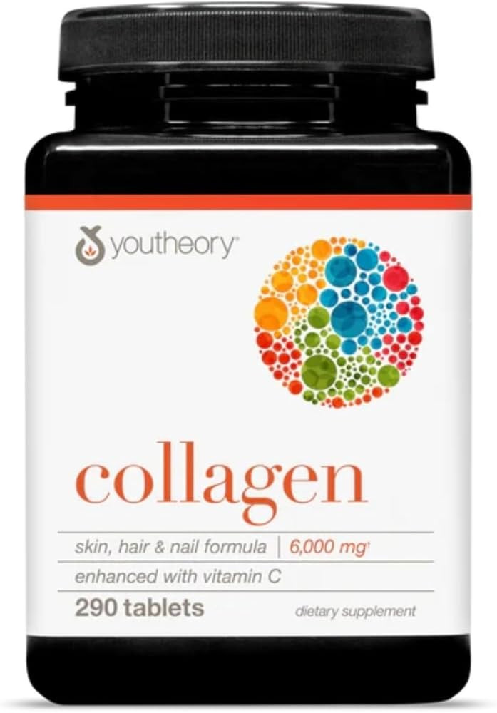 Youtheory Advanced Collagen - 6,000 mg Collagen - with Vitamin C - for Hair, Skin & Nails* - Coll... | Amazon (US)