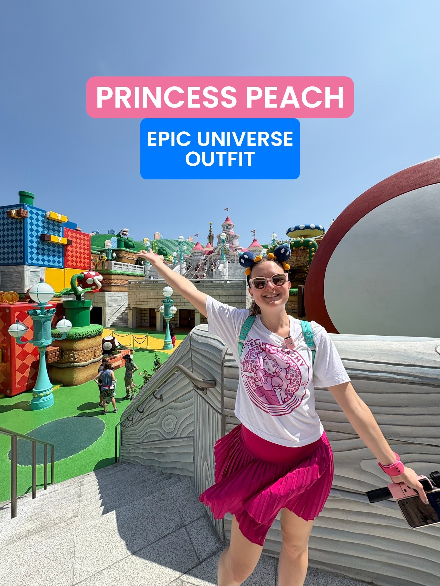 Easy and comfortable Princess Peach outfit idea for Super Nintendo World in Epic Universe!! 

#LTKTravel #LTKStyleTip #LTKFindsUnder100