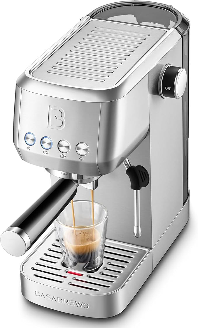 CASABREWS 3700 Essential Espresso Machine 20 Bar, Stainless Steel Cappuccino & Latte Machine with... | Amazon (US)