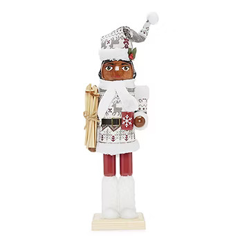 North Pole Trading Co. 14" African American Ski Girl Christmas Nutcracker | JCPenney