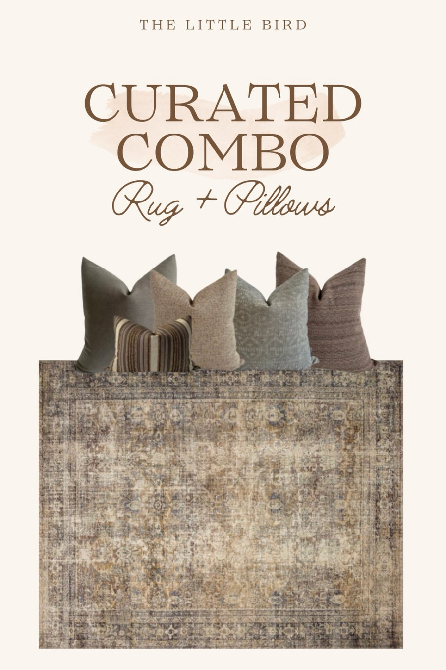 Loving this rug + pillow combo for adding warmth to your living room!