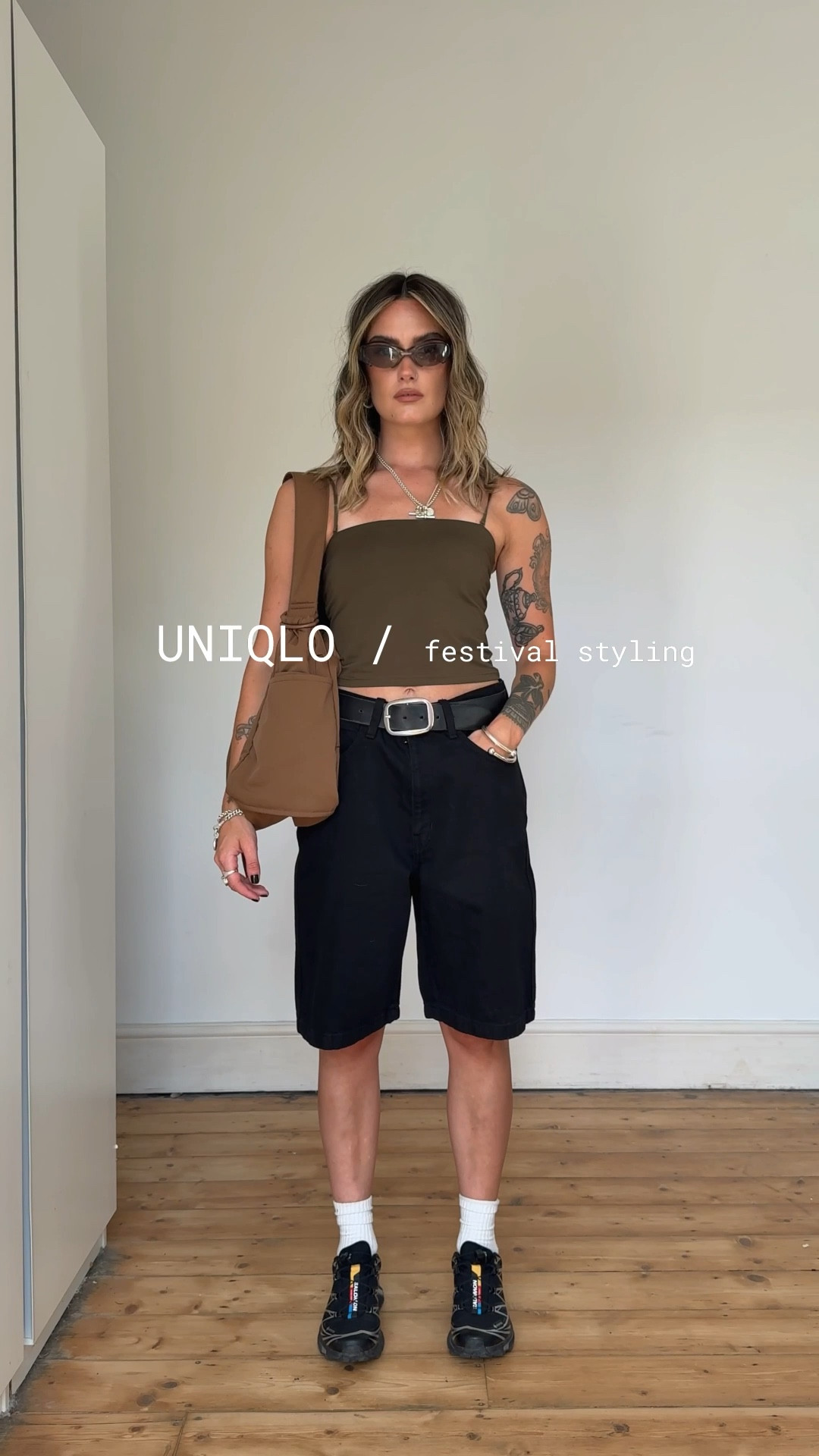 Festival outfits, Uniqlo, jorts, bra top, vest top, shorts, linen shirt, Uniqlo bag 

#LTKuk #LTKsummer #LTKfestival