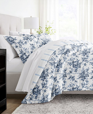 Cabbage Rose Stripe 3-Piece Comforter Set, Twin/Twin XL | Macy's