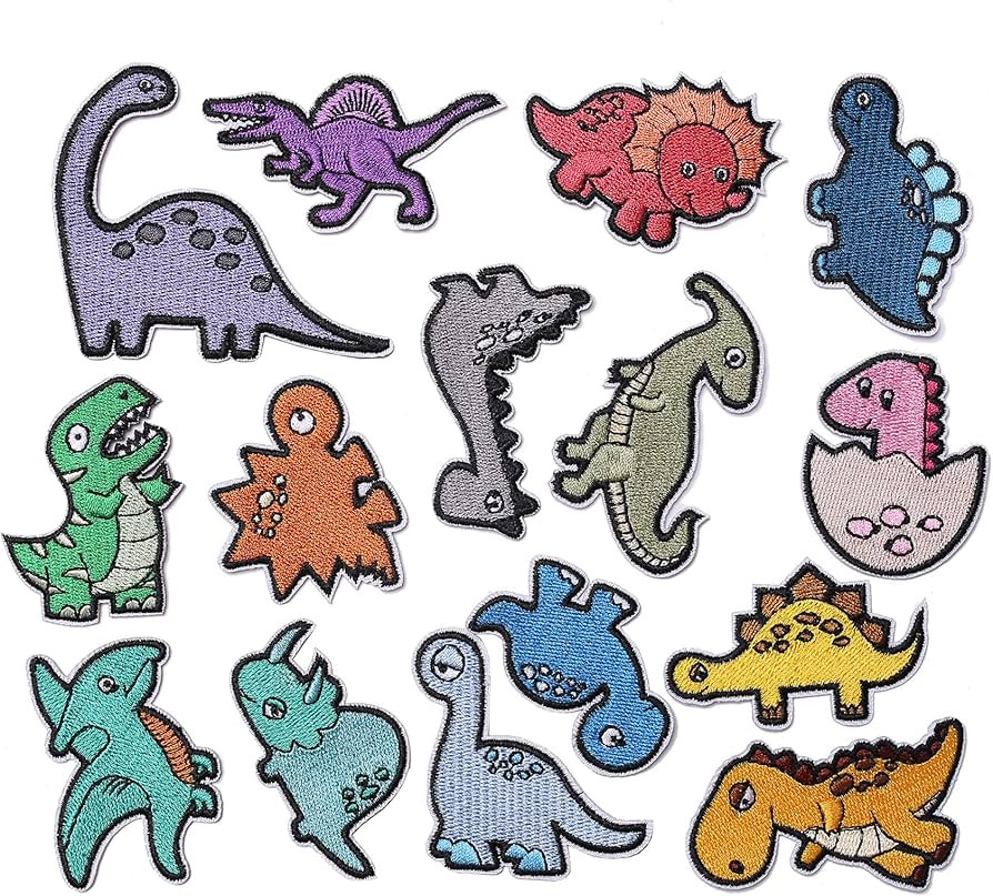 15 Pieces Dinosaur Iron on Patch, Iron on Patches Set, Sew On/Iron on Patch Applique for Clothes,... | Amazon (US)