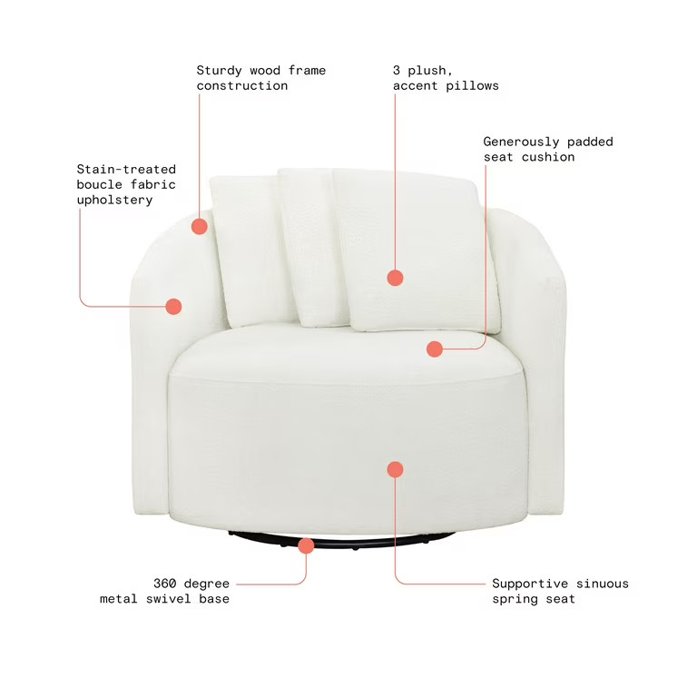 Beautiful Drew Chair by Drew Barrymore, Cream | Walmart (US)
