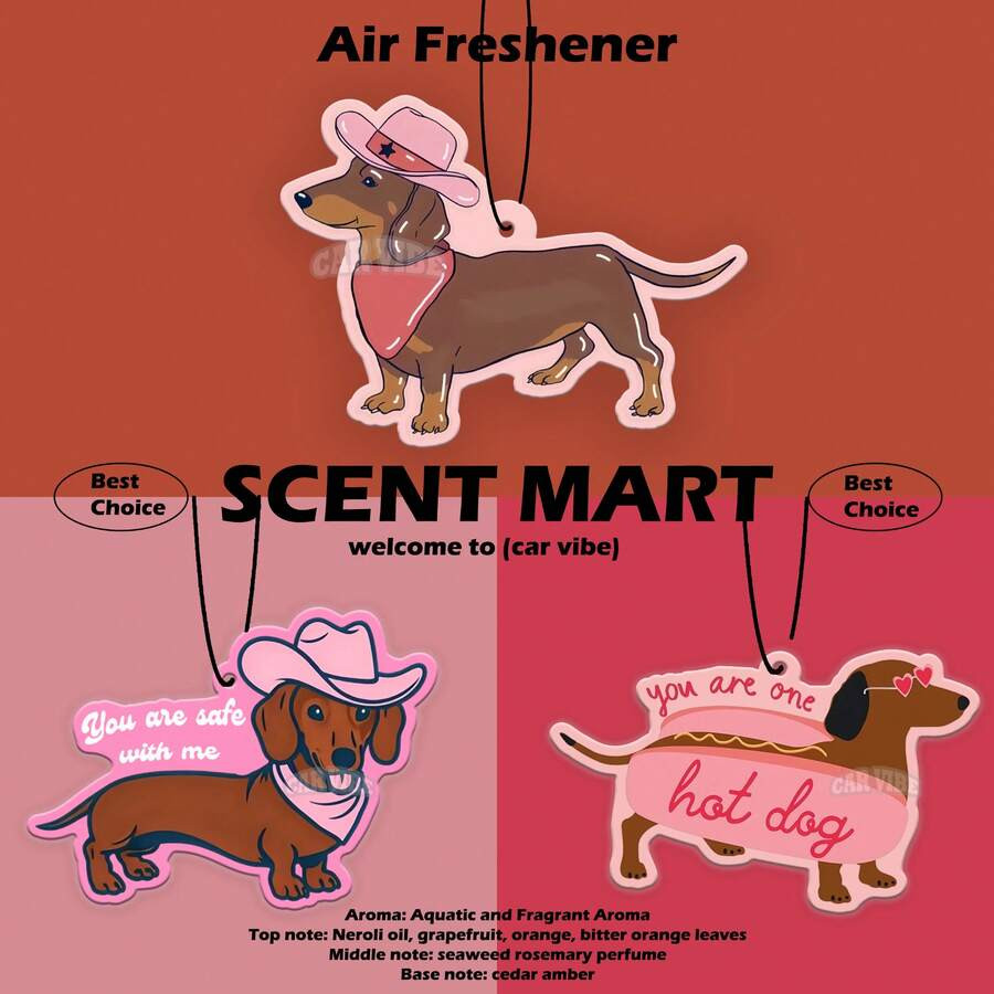 Ciondolo deodorante per auto con design kawaii a forma di cane bassotto, fragola e ciliegia, in s... | SHEIN