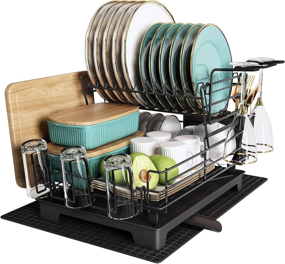MAJALiS Dish Drying Rack for Kitchen Counter, Stainless Steel Large Dish Drainers Strainer with D... | Amazon (US)