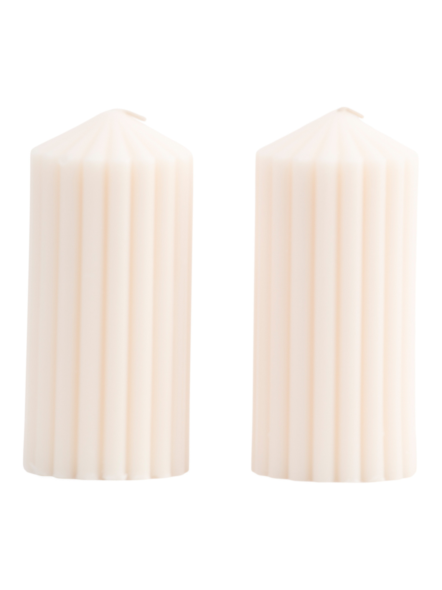 Set Of 2 Ribbed Pillar Candles | Marshalls