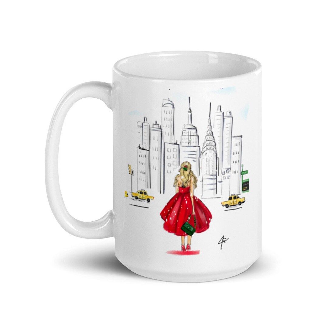 Holiday In NYC Mug Blonde (By Melsy's Illustrations) | Etsy (US)