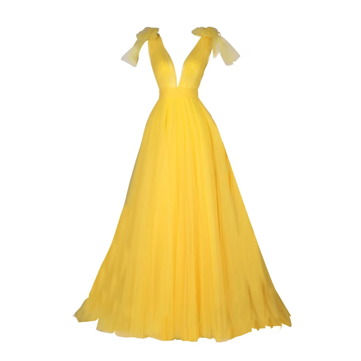 Melania Yellow Long Evening Dress | Wolf & Badger (US)