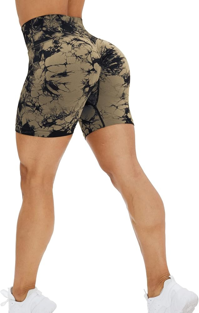 HIGORUN Women's Seamless Workout Shorts Gym Yoga High Waist Smile Contour Cycling Shorts | Amazon (US)