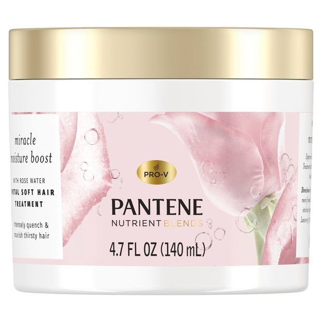 Pantene Soft Hair Treatment with Rose Water Miracle Moisture Boost, Nutrient Blends - 4.7 fl oz | Target