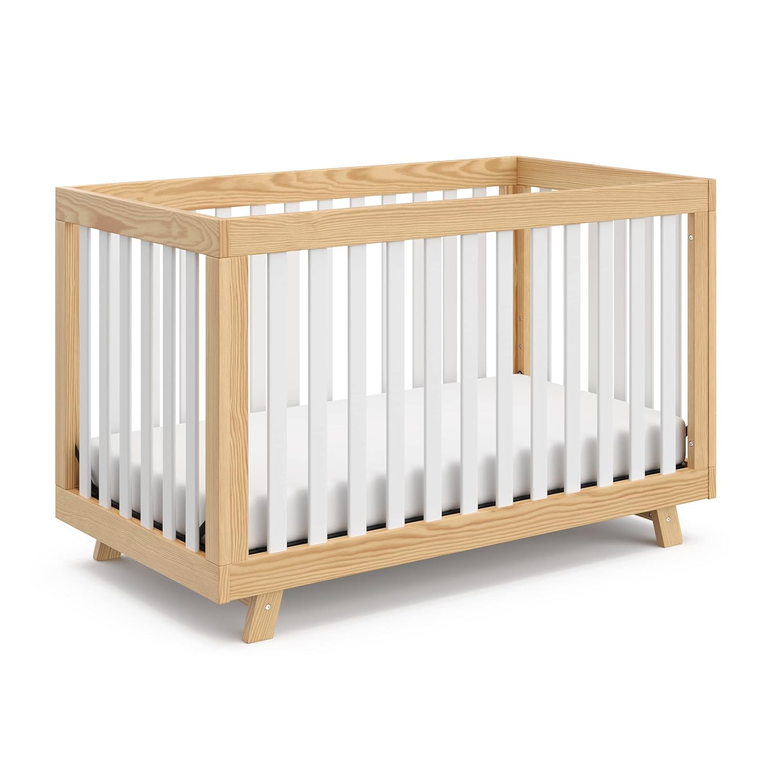 Storkcraft Beckett 3-in-1 Convertible Crib (Natural with White Slats) – Converts from Baby Crib... | Amazon (US)