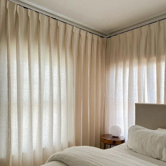 Patti Premium 100% Belgian Flax Linen Curtain Pleated | TWOPAGES