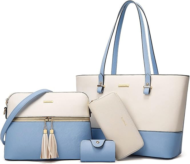 Women Fashion Handbags Wallet Tote Bag Shoulder Bag Top Handle Satchel Purse Set 4pcs | Amazon (US)